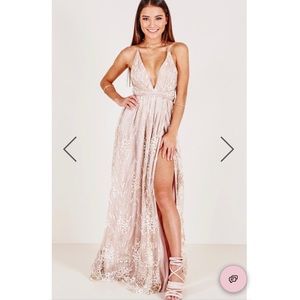 Sparkly Gold and Nude Dress